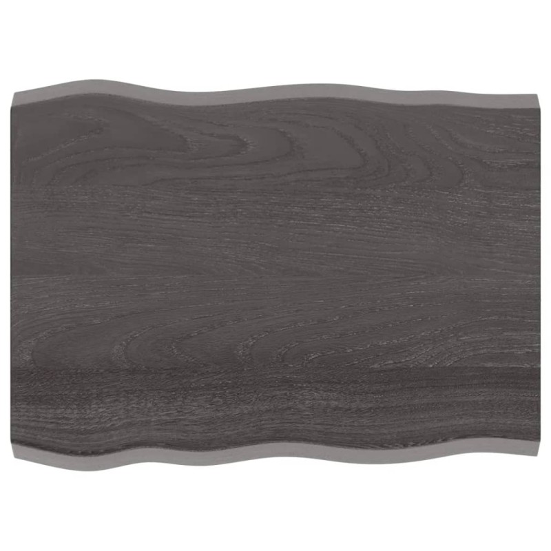 vidaXL Piano Tavolo Grigio Scuro 80x60x4 cm in Rovere Non Trattato vidaXL Piano Tavolo Grigio Scuro 80x60x4 cm in Rovere Non Trattato