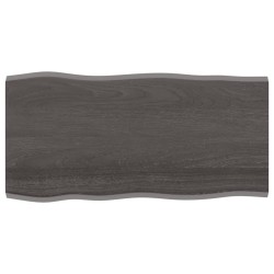 vidaXL Piano Tavolo Grigio Scuro 100x50x2 cm in Rovere Non Trattato