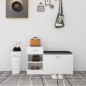 vidaXL Panca Porta Scarpe Bianco Lucido 94,5x31x57cm Legno Multistrato vidaXL Panca Porta Scarpe Bianco Lucido 94,5x31x57cm Legno Multistrato
