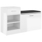 vidaXL Panca Porta Scarpe Bianco Lucido 94,5x31x57cm Legno Multistrato vidaXL Panca Porta Scarpe Bianco Lucido 94,5x31x57cm Legno Multistrato
