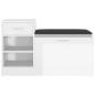 vidaXL Panca Porta Scarpe Bianco Lucido 94,5x31x57cm Legno Multistrato vidaXL Panca Porta Scarpe Bianco Lucido 94,5x31x57cm Legno Multistrato
