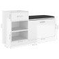 vidaXL Panca Porta Scarpe Bianco Lucido 94,5x31x57cm Legno Multistrato vidaXL Panca Porta Scarpe Bianco Lucido 94,5x31x57cm Legno Multistrato