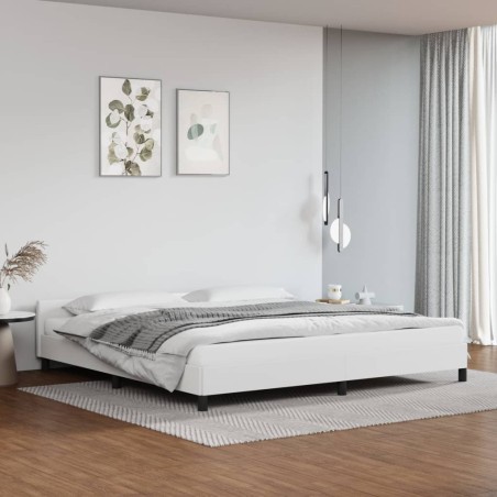vidaXL Giroletto con Testiera Bianco 200x200 cm in Similpelle