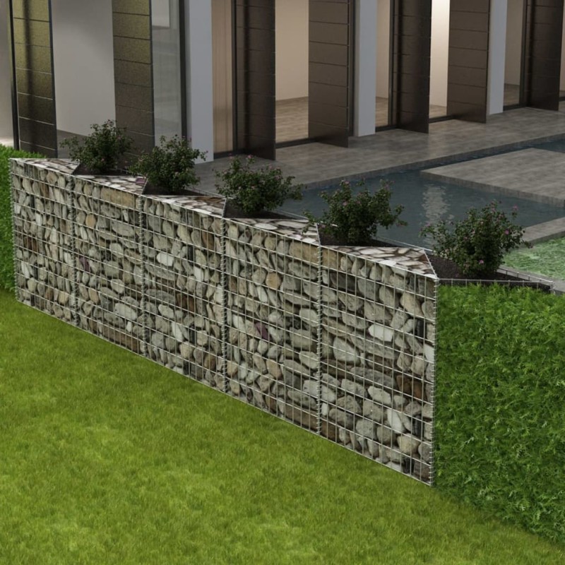 Gabbione in Rete in Acciaio Zincato 300x30x100 cm Gabbione in Rete in Acciaio Zincato 300x30x100 cm