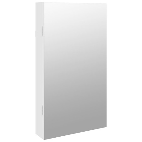 vidaXL Armadio Portagioie a Specchio con Luci LED a Parete Bianco