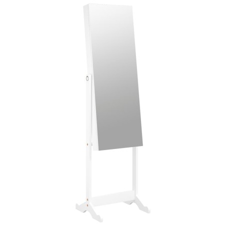 vidaXL Armadio Portagioie Specchio Autoportante Bianco 42x38x152 cm