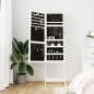 vidaXL Armadio Portagioie Specchio Autoportante Bianco 42x38x152 cm