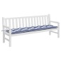 vidaXL Cuscino Panca Giardino Righe Bianche e Blu 200x50x7 cm Tessuto