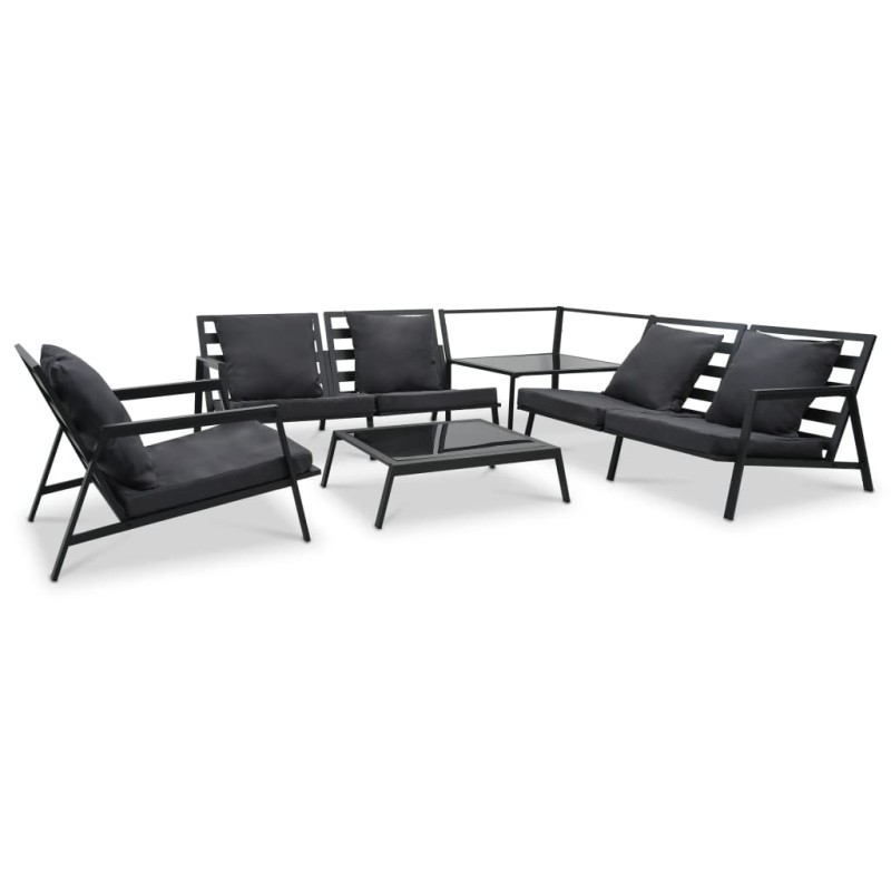 vidaXL Set Divani da Giardino 5 pz con Cuscini Alluminio Grigio Scuro vidaXL Set Divani da Giardino 5 pz con Cuscini Alluminio Grigio Scuro