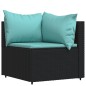 vidaXL Set Divani da Giardino 3 pz con Cuscini Nero in Polyrattan vidaXL Set Divani da Giardino 3 pz con Cuscini Nero in Polyrattan