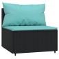 vidaXL Set Divani da Giardino 3 pz con Cuscini Nero in Polyrattan vidaXL Set Divani da Giardino 3 pz con Cuscini Nero in Polyrattan