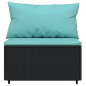 vidaXL Set Divani da Giardino 3 pz con Cuscini Nero in Polyrattan vidaXL Set Divani da Giardino 3 pz con Cuscini Nero in Polyrattan