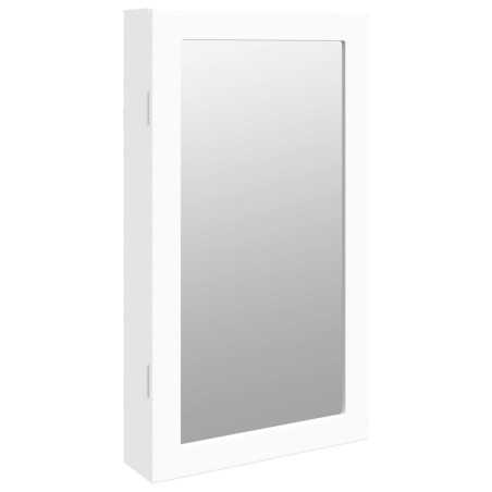 vidaXL Armadio Portagioie a Specchio con Luci LED a Parete Bianco