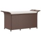 vidaXL Panca da Giardino con Cuscino Marrone 116x46x57cm in Polyrattan vidaXL Panca da Giardino con Cuscino Marrone 116x46x57cm in Polyrattan