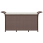 vidaXL Panca da Giardino con Cuscino Marrone 116x46x57cm in Polyrattan vidaXL Panca da Giardino con Cuscino Marrone 116x46x57cm in Polyrattan