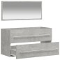 vidaXL Mobile da Bagno con Specchio Grigio Cemento Legno Multistrato vidaXL Mobile da Bagno con Specchio Grigio Cemento Legno Multistrato