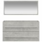 vidaXL Mobile da Bagno con Specchio Grigio Cemento Legno Multistrato vidaXL Mobile da Bagno con Specchio Grigio Cemento Legno Multistrato