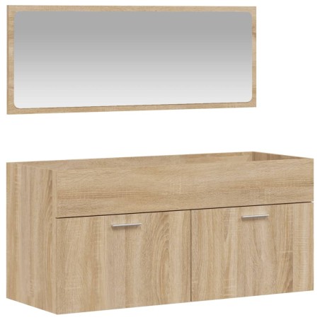 vidaXL Mobile da Bagno con Specchio Rovere Sonoma in Legno Multistrato