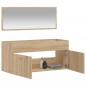 vidaXL Mobile da Bagno con Specchio Rovere Sonoma in Legno Multistrato vidaXL Mobile da Bagno con Specchio Rovere Sonoma in Legno Multistrato