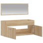 vidaXL Mobile da Bagno con Specchio Rovere Sonoma in Legno Multistrato vidaXL Mobile da Bagno con Specchio Rovere Sonoma in Legno Multistrato