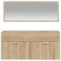vidaXL Mobile da Bagno con Specchio Rovere Sonoma in Legno Multistrato vidaXL Mobile da Bagno con Specchio Rovere Sonoma in Legno Multistrato
