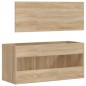 vidaXL Mobile da Bagno con Specchio Rovere Sonoma in Legno Multistrato vidaXL Mobile da Bagno con Specchio Rovere Sonoma in Legno Multistrato