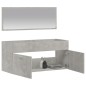 vidaXL Mobile da Bagno con Specchio Grigio Cemento Legno Multistrato