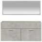 vidaXL Mobile da Bagno con Specchio Grigio Cemento Legno Multistrato