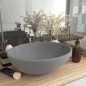 Lavandino Lusso Ovale Grigio Chiaro Opaco 40x33 cm in Ceramica