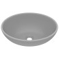Lavandino Lusso Ovale Grigio Chiaro Opaco 40x33 cm in Ceramica