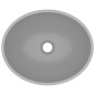 Lavandino Lusso Ovale Grigio Chiaro Opaco 40x33 cm in Ceramica