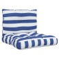 vidaXL Cuscini per Pallet 2 pz Strisce Blu e Bianche Tessuto Oxford