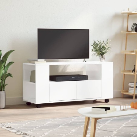 vidaXL Mobile Porta TV Bianco Lucido 102x34,5x43 cm Legno Multistrato