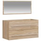 vidaXL Mobile da Bagno con Specchio Rovere Sonoma in Legno Multistrato vidaXL Mobile da Bagno con Specchio Rovere Sonoma in Legno Multistrato