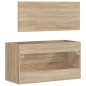 vidaXL Mobile da Bagno con Specchio Rovere Sonoma in Legno Multistrato vidaXL Mobile da Bagno con Specchio Rovere Sonoma in Legno Multistrato