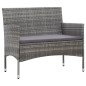 vidaXL Set Divani da Giardino 4 pz con Cuscini in Polyrattan Grigio vidaXL Set Divani da Giardino 4 pz con Cuscini in Polyrattan Grigio