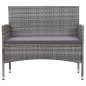 vidaXL Set Divani da Giardino 4 pz con Cuscini in Polyrattan Grigio vidaXL Set Divani da Giardino 4 pz con Cuscini in Polyrattan Grigio