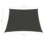 Vela Parasole 160 g/m² Antracite 3/4x2 m in HDPE Vela Parasole 160 g/m² Antracite 3/4x2 m in HDPE