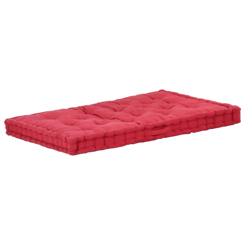 vidaXL Cuscino per Pallet e Pavimento in Cotone 120x80x10 cm Bordò vidaXL Cuscino per Pallet e Pavimento in Cotone 120x80x10 cm Bordò
