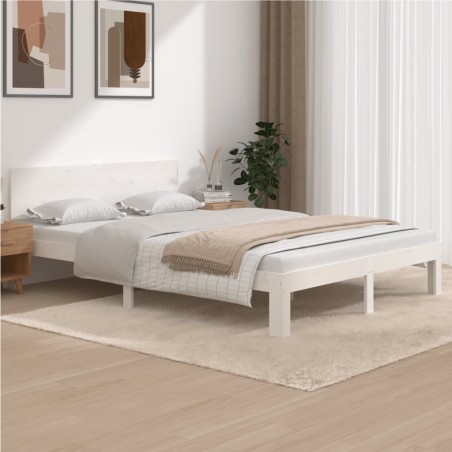 vidaXL Giroletto Bianco 140x200 cm in Legno Massello di Pino