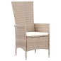 vidaXL Set da Pranzo da Giardino 7 pz con Cuscini in Polyrattan Beige vidaXL Set da Pranzo da Giardino 7 pz con Cuscini in Polyrattan Beige