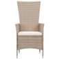 vidaXL Set da Pranzo da Giardino 7 pz con Cuscini in Polyrattan Beige vidaXL Set da Pranzo da Giardino 7 pz con Cuscini in Polyrattan Beige