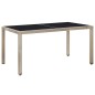vidaXL Set da Pranzo da Giardino 7 pz con Cuscini in Polyrattan Beige vidaXL Set da Pranzo da Giardino 7 pz con Cuscini in Polyrattan Beige