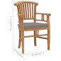 vidaXL Sedie da Giardino 2 pz con Cuscini Grigio Scuro Legno di Teak vidaXL Sedie da Giardino 2 pz con Cuscini Grigio Scuro Legno di Teak