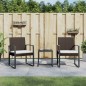 vidaXL Set da Pranzo da Giardino 3 pz con Cuscini in PP Rattan Marrone vidaXL Set da Pranzo da Giardino 3 pz con Cuscini in PP Rattan Marrone