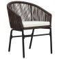 vidaXL Set da Bistrot 3 pz con Cuscini in Polyrattan Marrone vidaXL Set da Bistrot 3 pz con Cuscini in Polyrattan Marrone