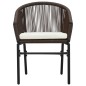 vidaXL Set da Bistrot 3 pz con Cuscini in Polyrattan Marrone vidaXL Set da Bistrot 3 pz con Cuscini in Polyrattan Marrone