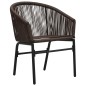 vidaXL Set da Bistrot 3 pz con Cuscini in Polyrattan Marrone vidaXL Set da Bistrot 3 pz con Cuscini in Polyrattan Marrone
