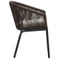 vidaXL Set da Bistrot 3 pz con Cuscini in Polyrattan Marrone vidaXL Set da Bistrot 3 pz con Cuscini in Polyrattan Marrone