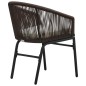 vidaXL Set da Bistrot 3 pz con Cuscini in Polyrattan Marrone vidaXL Set da Bistrot 3 pz con Cuscini in Polyrattan Marrone